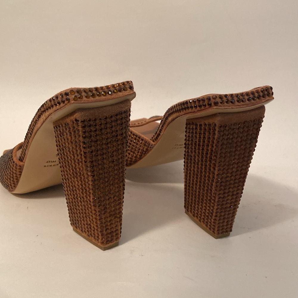GIABORGHINI Gia/RHW Rosie14S Camel Brown Square Toe Heel Sandals EU 37.5/7.5 - Picture 7 of 8